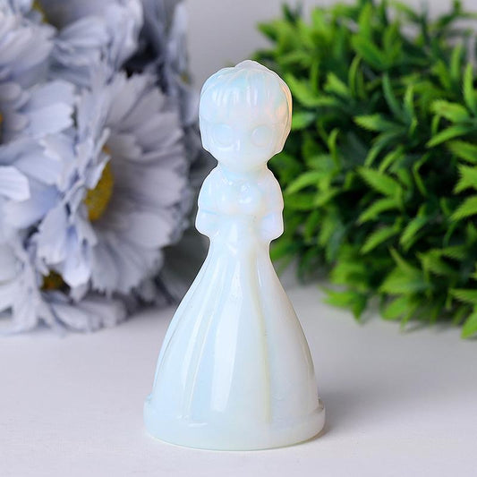 4" Wholesale Opalite Princess Carvings for Decoration Wholesale Crystals