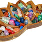 11.0" Wooden Lotus Bowl for Crystals Flower Shape Display Plate Bulk Wholesale  Wholesale Crystals