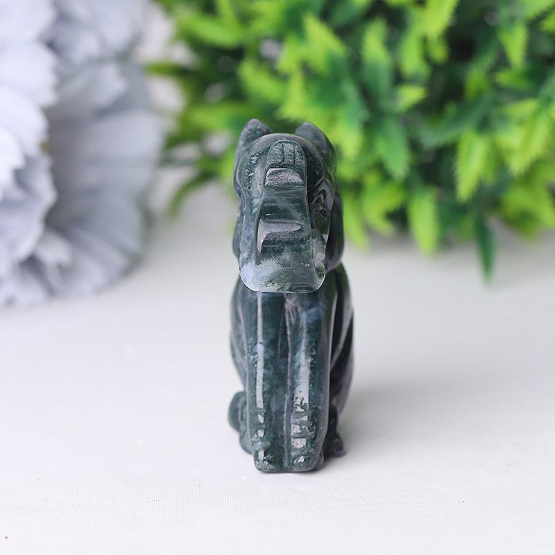 2" Moss Agate Elephant Crystal Carvings Wholesale Crystals