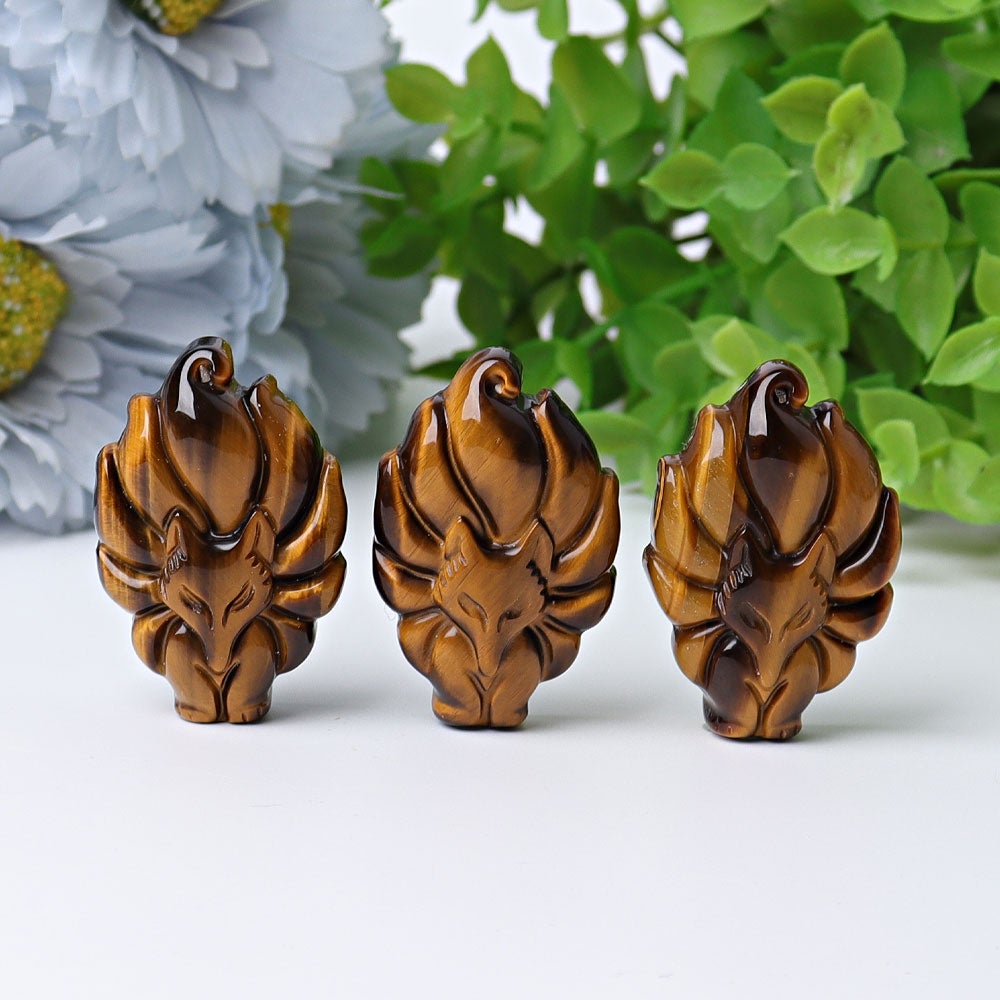 1.7" Nine-tail Fox Crystal Carvings Wholesale Crystals