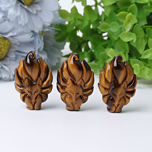 1.7" Nine-tail Fox Crystal Carvings Wholesale Crystals