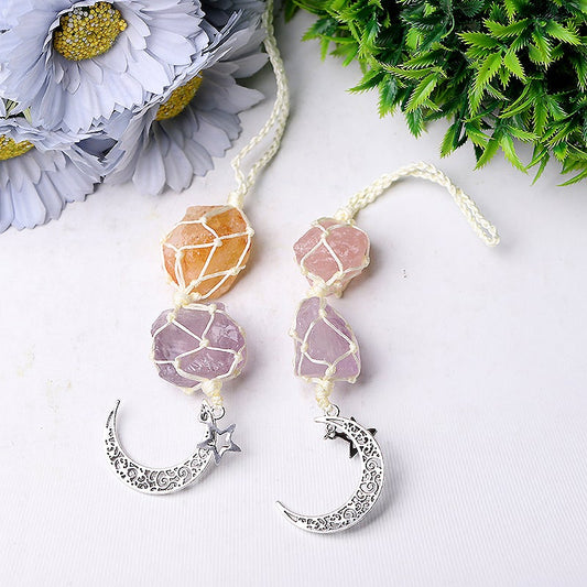 8.0" Citrine Amethyst Raw Stone Crystal Hanging Wholesale Crystals