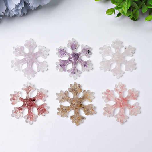 2" Resin Snowflakes Crystal Carvings for Christmas Wholesale Crystals