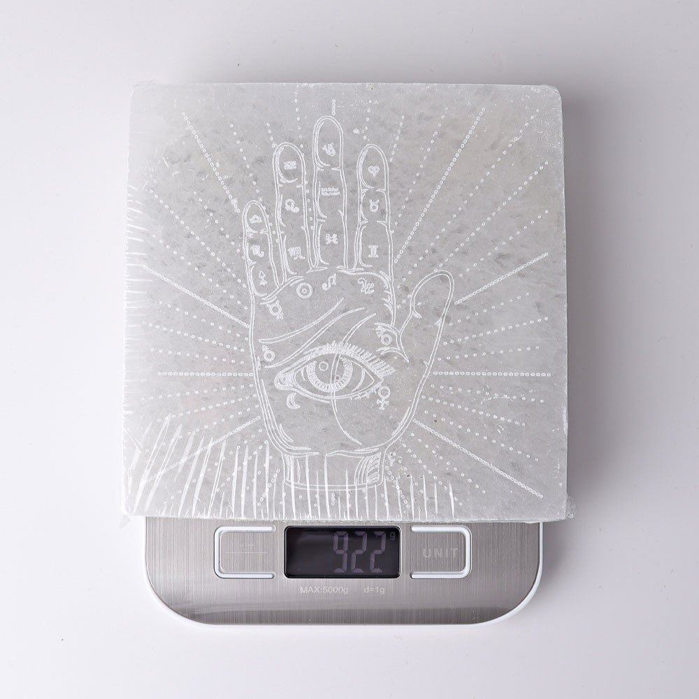 6" Square Selenite Coaster with Chakra Hand Printing Wholesale Crystals
