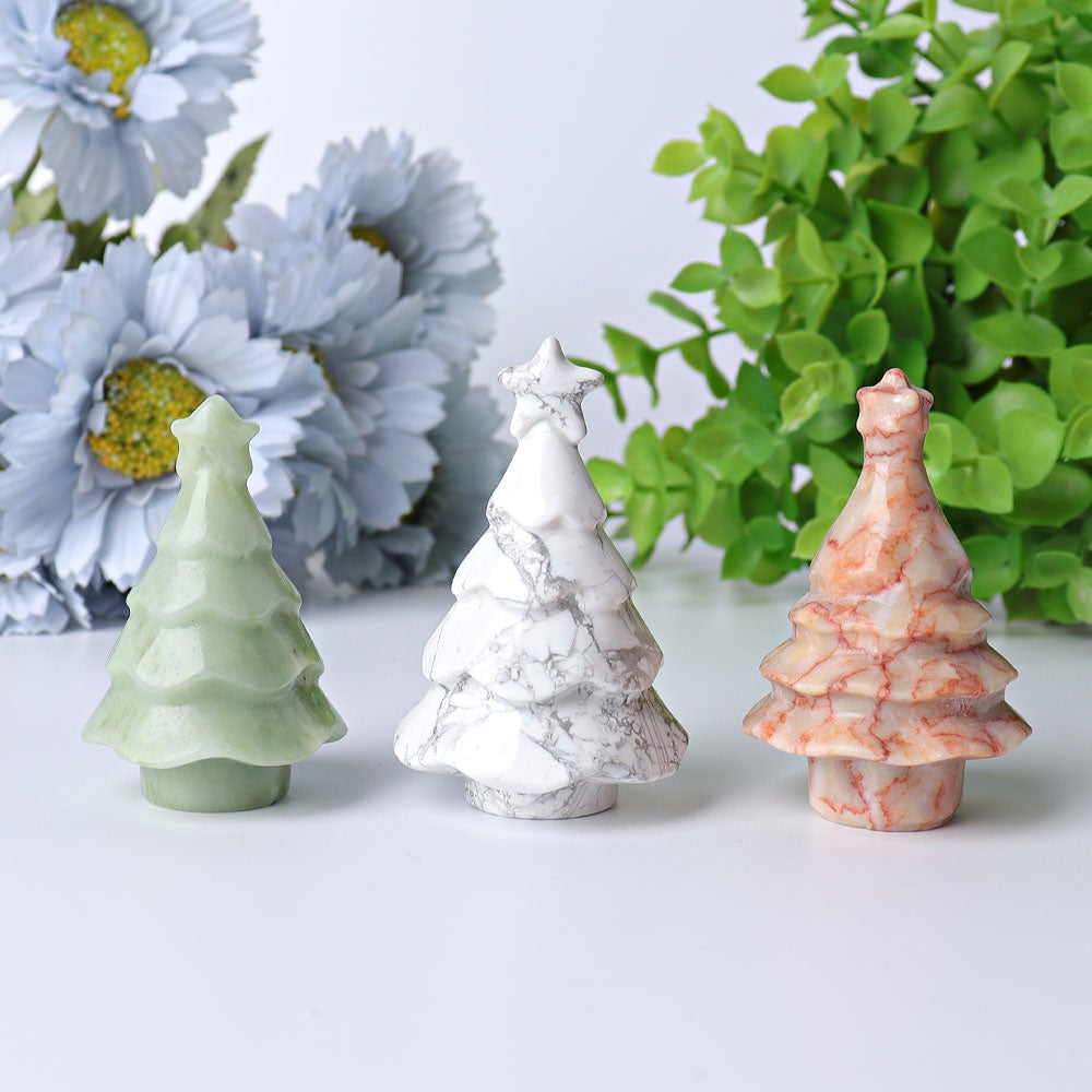 2"-2.5" Christmas Tree Crystal Carvings Wholesale Crystals