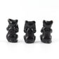 Black Obsidian See No Evil, Hear No Evil, Speak No Evil, Free Form 1set Wholesale Crystals