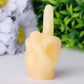 3" Yellow Jade Hand Crystal Carvings Wholesale Crystals