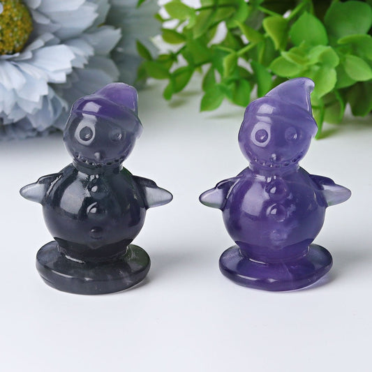 2.3" Fluorite Snowman Crystal Carvings Wholesale Crystals