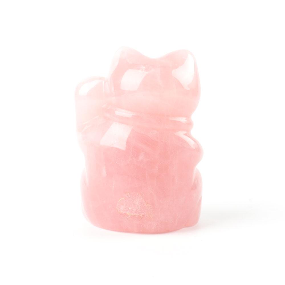 2" Rose Quartz Crystal Carving Lucky Cat Wholesale Crystals