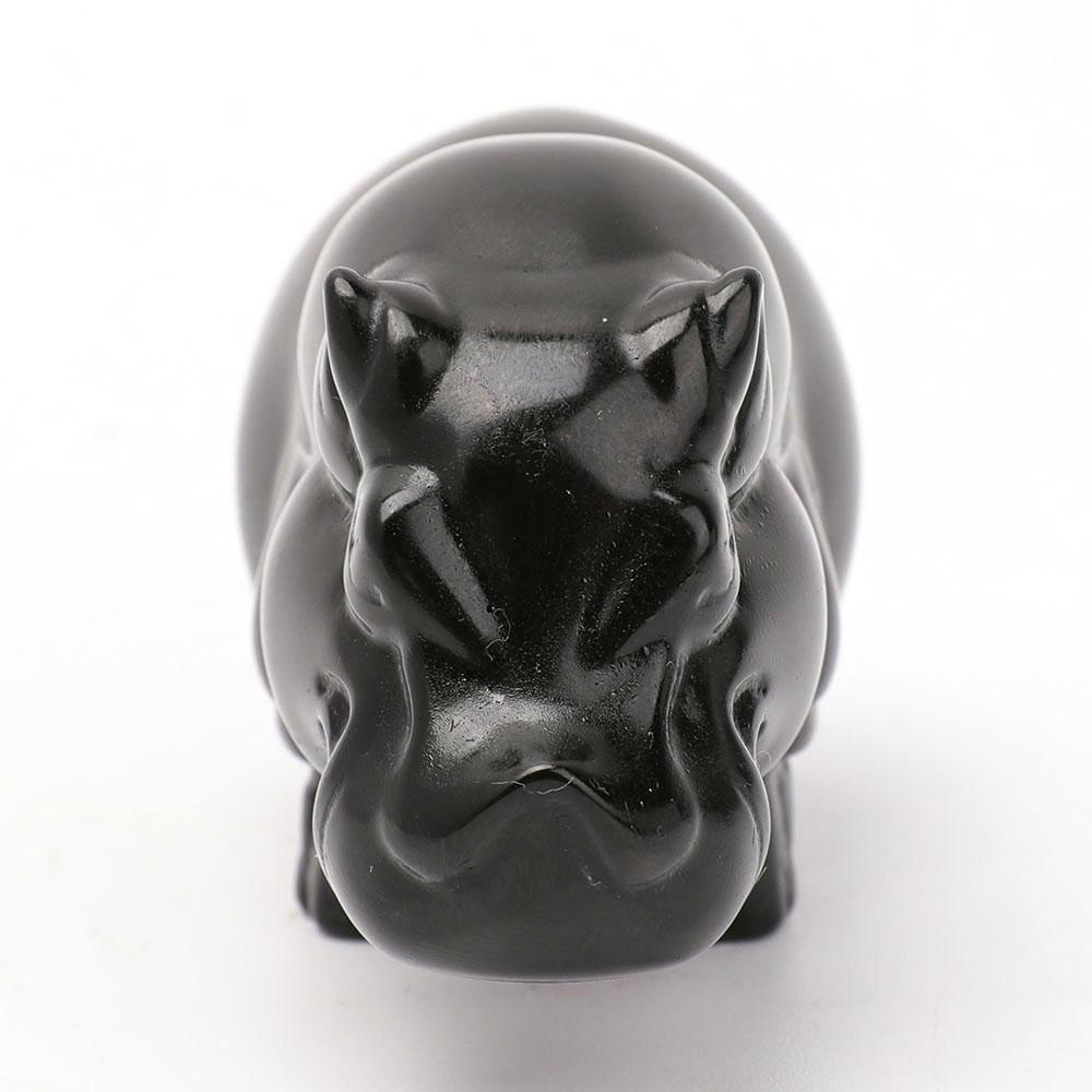 Black Obsidian Hippo Carvings Wholesale Crystals