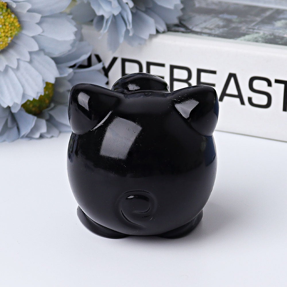 2" Black Obsidian Jiggly Puff Crystal Carvings Wholesale Crystals