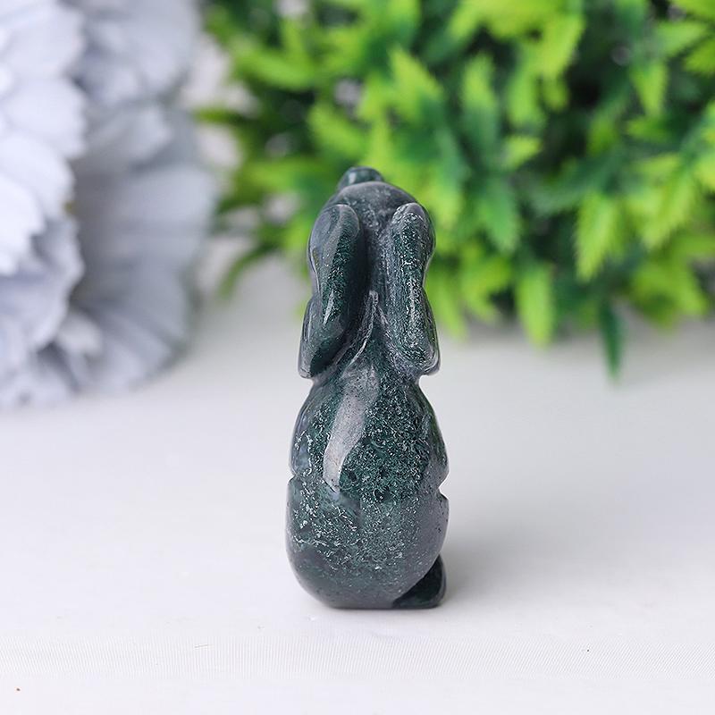 2" Moss Agate Elephant Crystal Carvings Wholesale Crystals