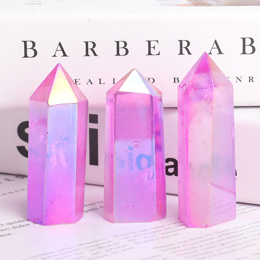 Aura Purple Crystal Points Wholesale Crystals