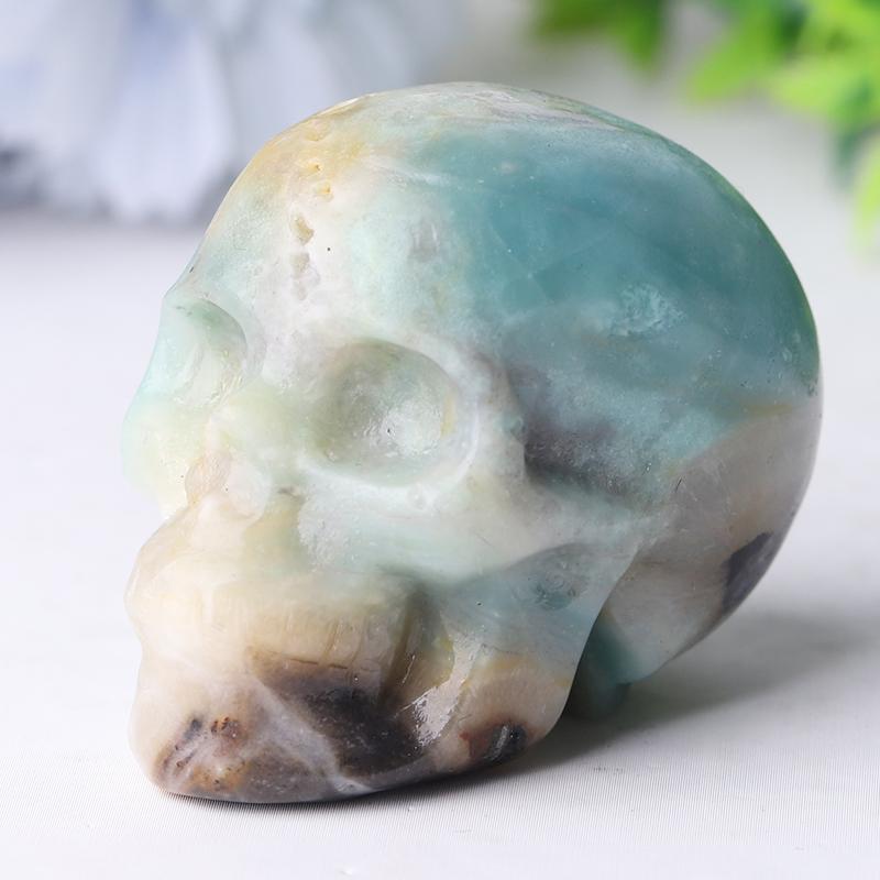 2" Sky Blue Skull Crystal Carvings Wholesale Crystals