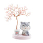 Wealth and Luck Crystal Money Tree with Cute Resin Little Cat  for Home Decor Wholesale Crystals