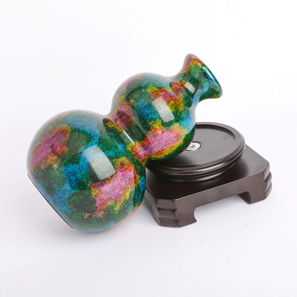 Colorful Jade Vase Free Form with Base Wholesale Crystals