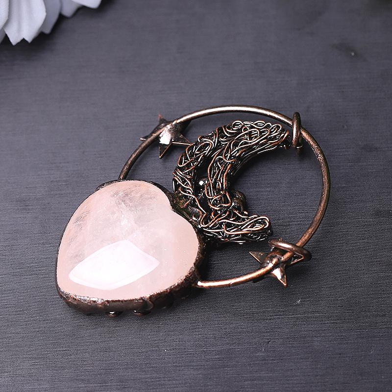 Rose Quartz Pendant for Jewelry DIY Wholesale Crystals