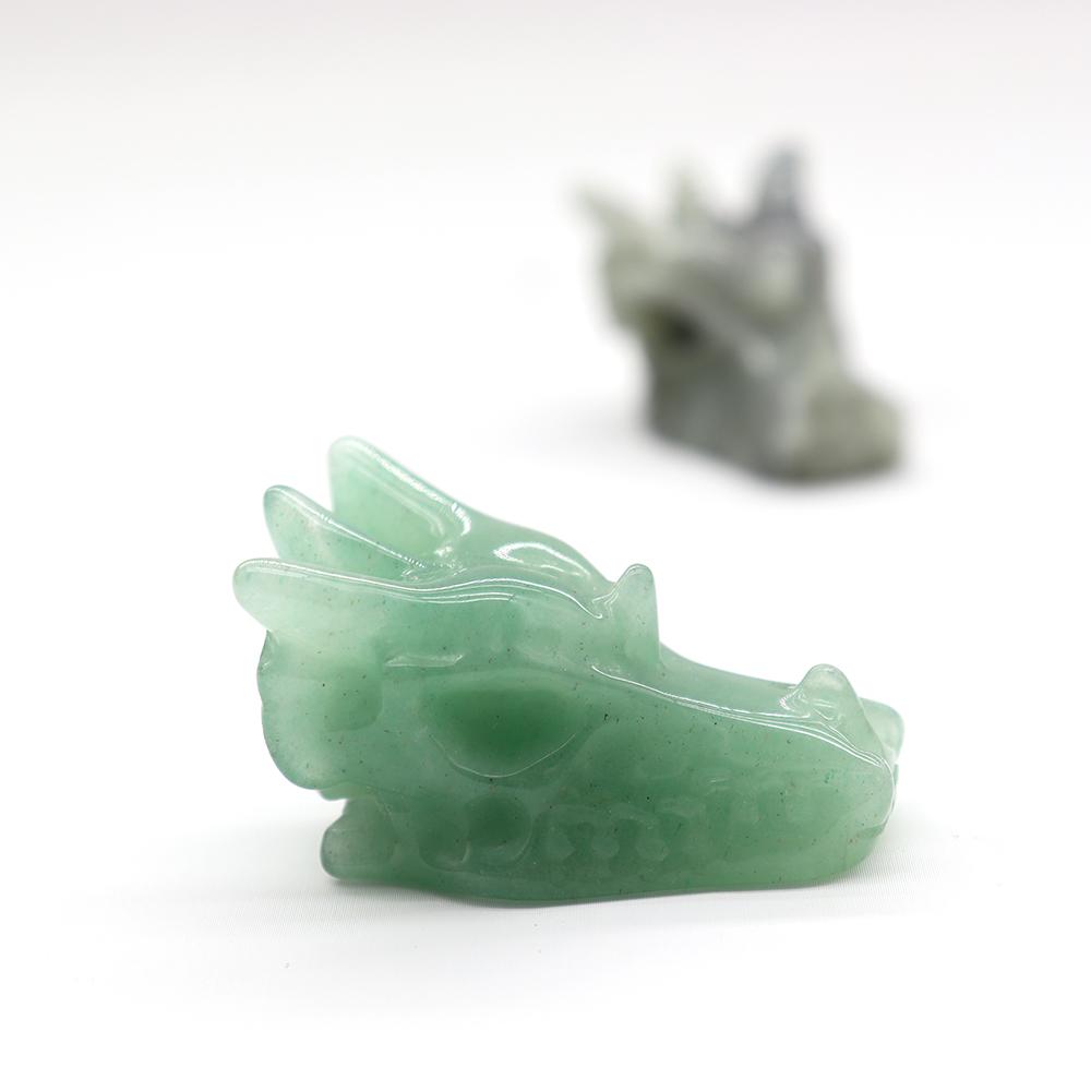 Crystal Dragon Head Skull Hand Carved Realistic Dragon Head Statue Wholesale Crystals