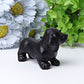 2.7" Black Obsidian Dog Crystal Carving Wholesale Crystals