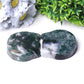 3.5" Moss Agate Cat Head Bowl Crystal Carvings Wholesale Crystals