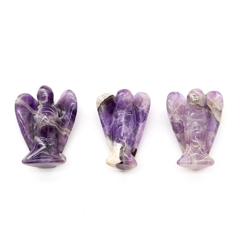 Crystal Gemstone Carved Pocket Crystal Guardian Angel Figurines 3 inch Wholesale Crystals