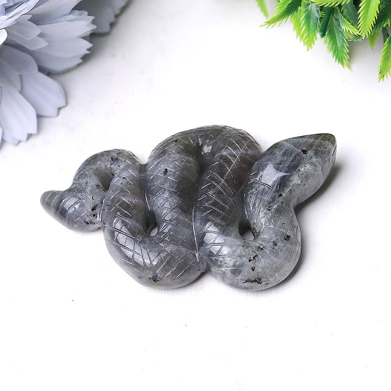 3.5" Labradorite Snake Crystal Carvings Wholesale Crystals