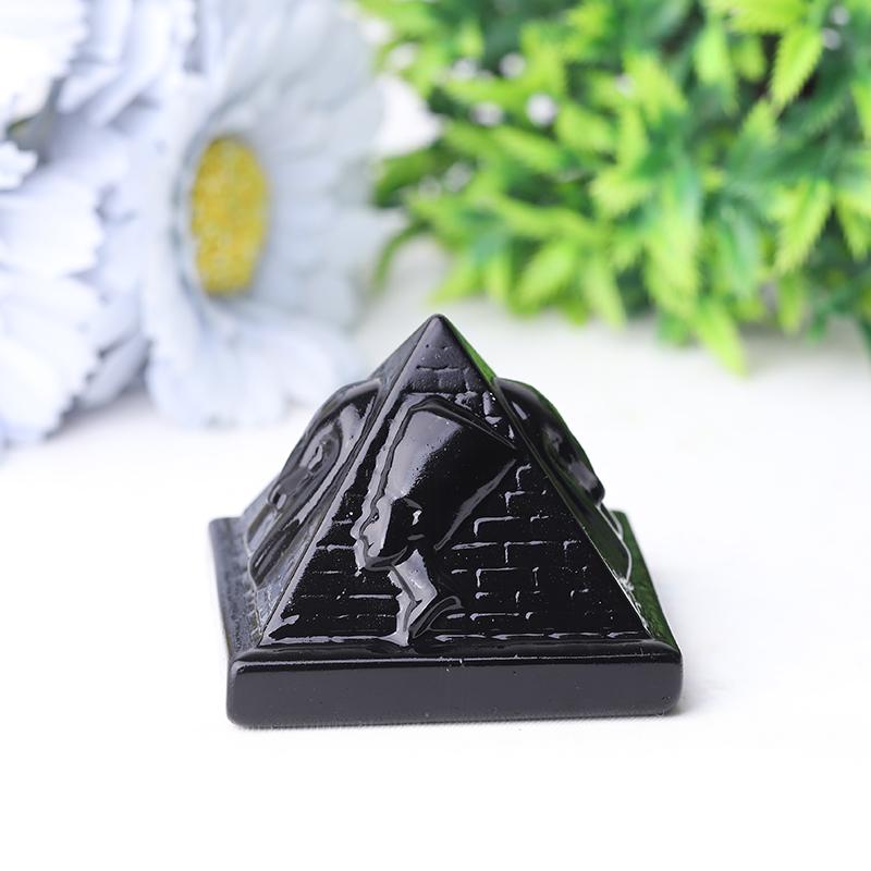 2.2" Pyramid with Pharaoh Crystal Carvings Wholesale Crystals