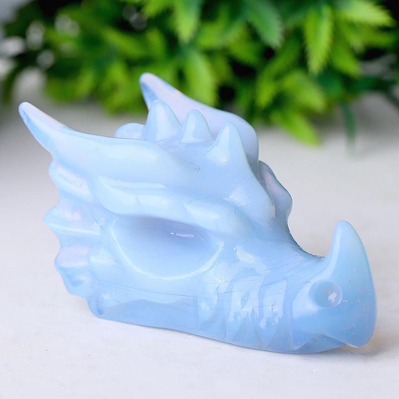 2.7" Blue Opalite Dragon Head Crystal Carvings Wholesale Crystals