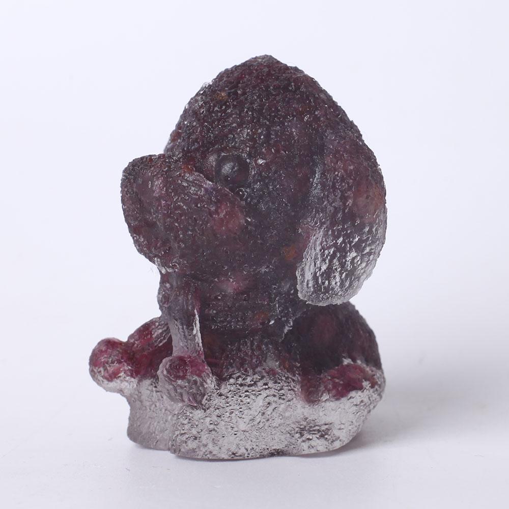 2" Resin Teddy Dog Figurine Infused Crystal Chips on Discount Wholesale Crystals