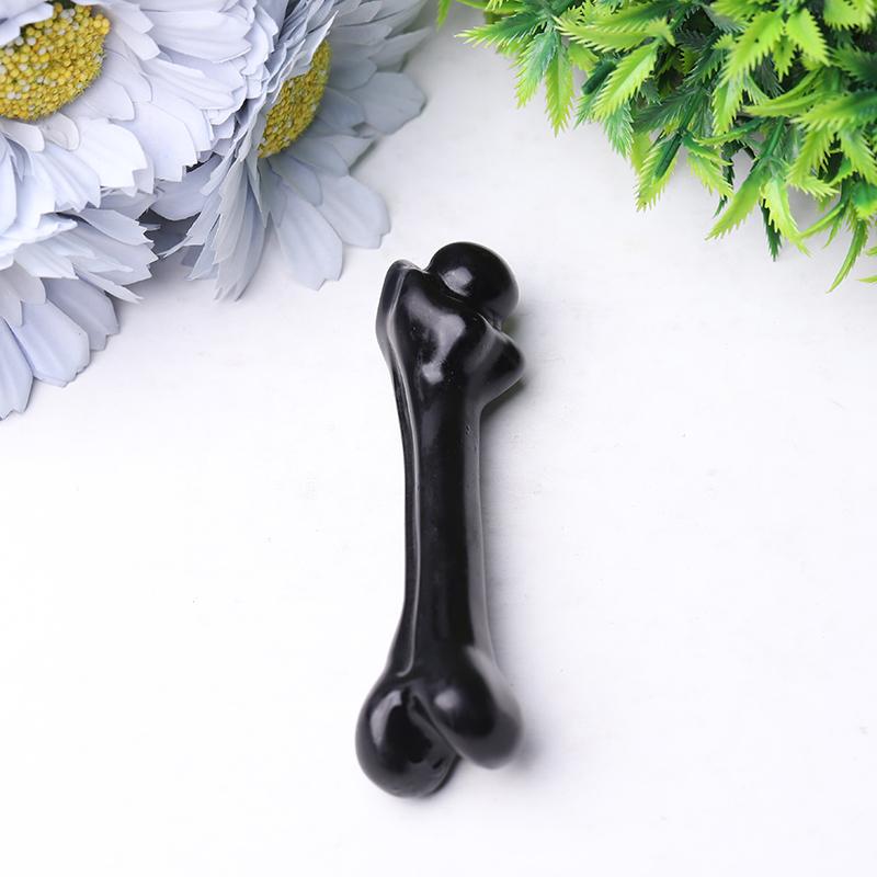 4" Black Obsidian Bone Crystal Carvings Wholesale Crystals