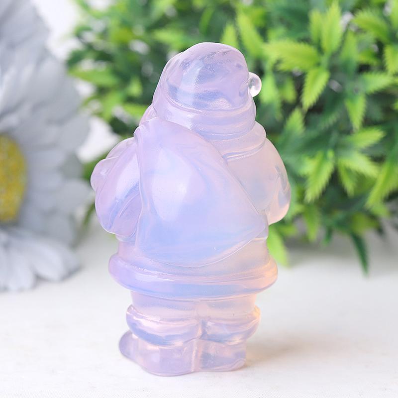 3" Pink Opalite Santa Claus Crystal Carvings for Christmas Wholesale Crystals