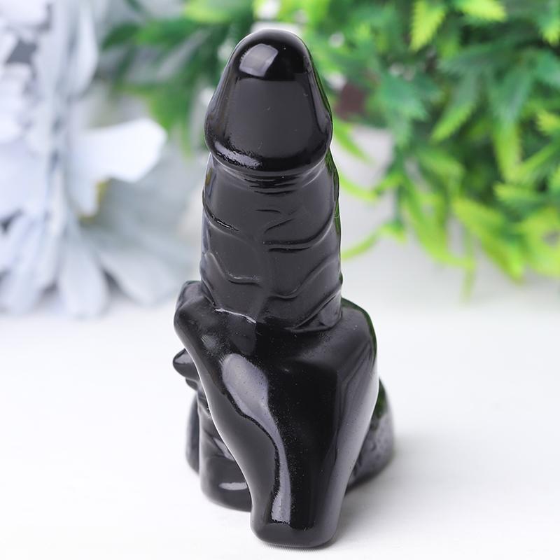 2.5-3.0" Black Obsidian Penis Crystal Carvings Wholesale Crystals