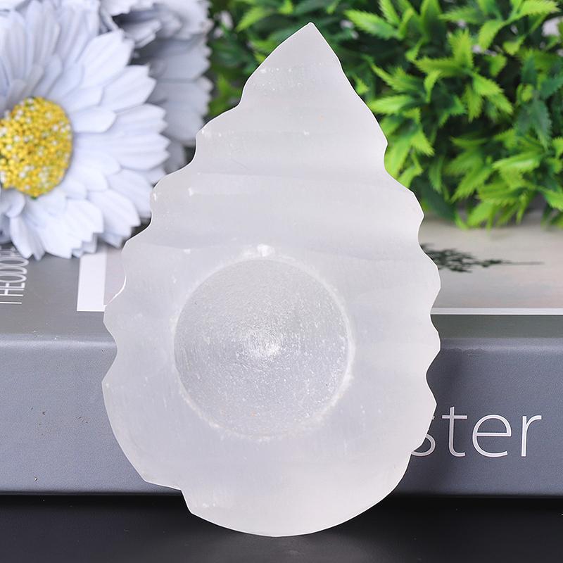 4.5" Shell Shape Selenite Candle Holder Wholesale Crystals