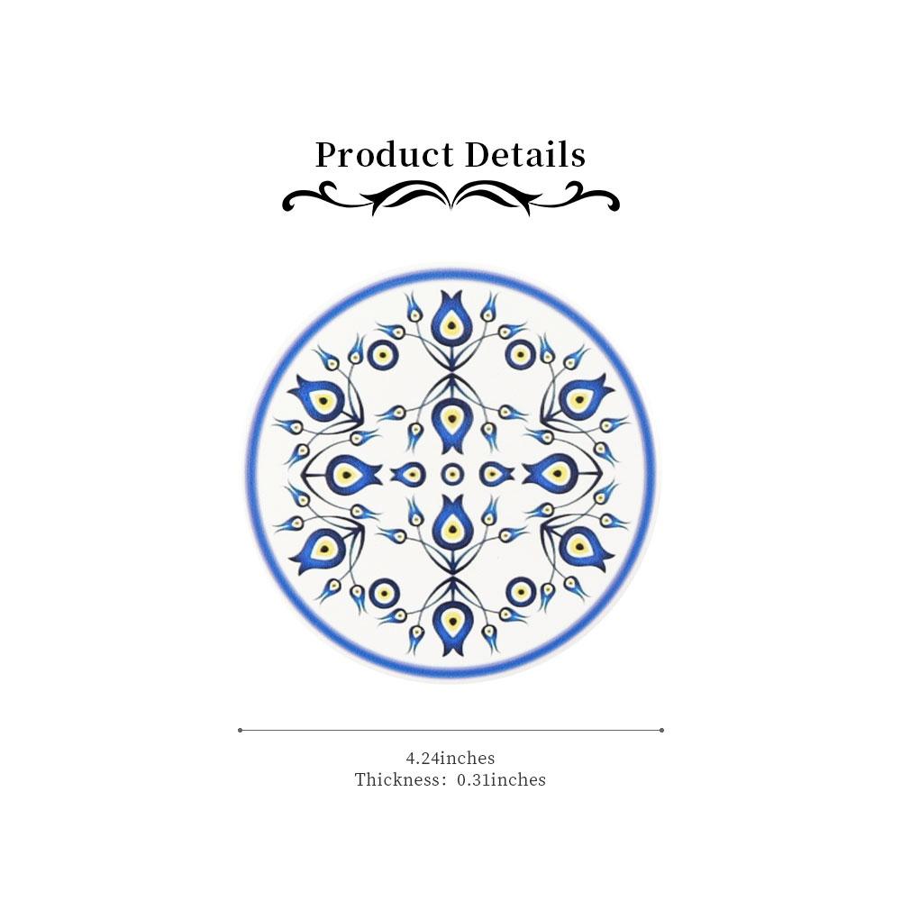 Round Ceramic Coaster Eye Painting Wholesale Crystals