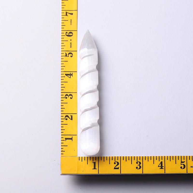 6" Spiral White Selenite Wand Wholesale Crystals