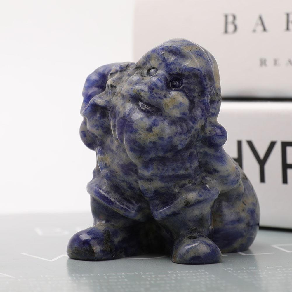 Sodalite Santa Claus Carvings for Christmas Decor Wholesale Crystals