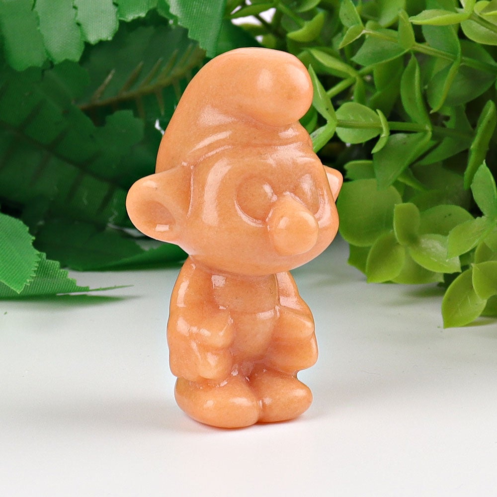 2.3" Yellow Jade Smurfs Crystal Carvings Wholesale Crystals