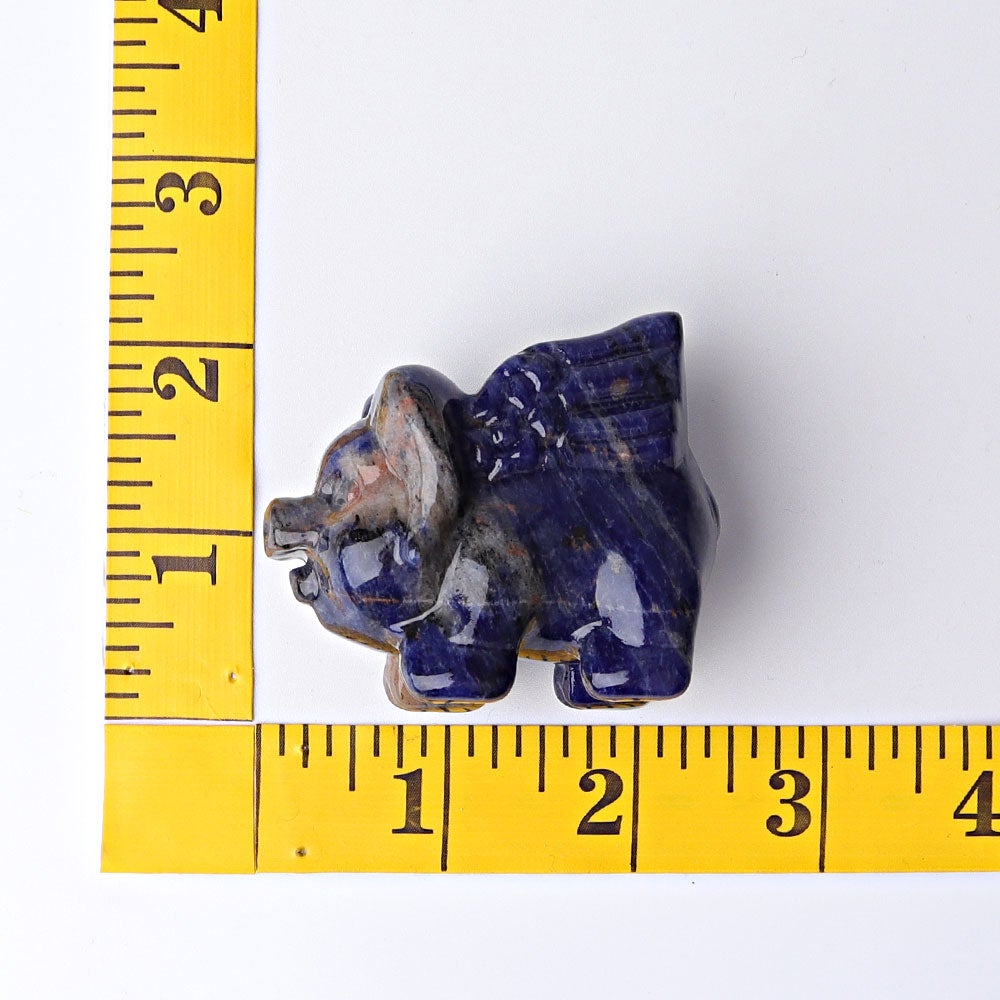 2.3" Sodalite Flying Pig Crystal Carvings Wholesale Crystals