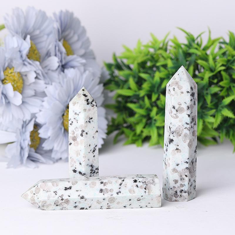 Natural Kiwi Jasper Point Crystal Tower Wholesale Crystals