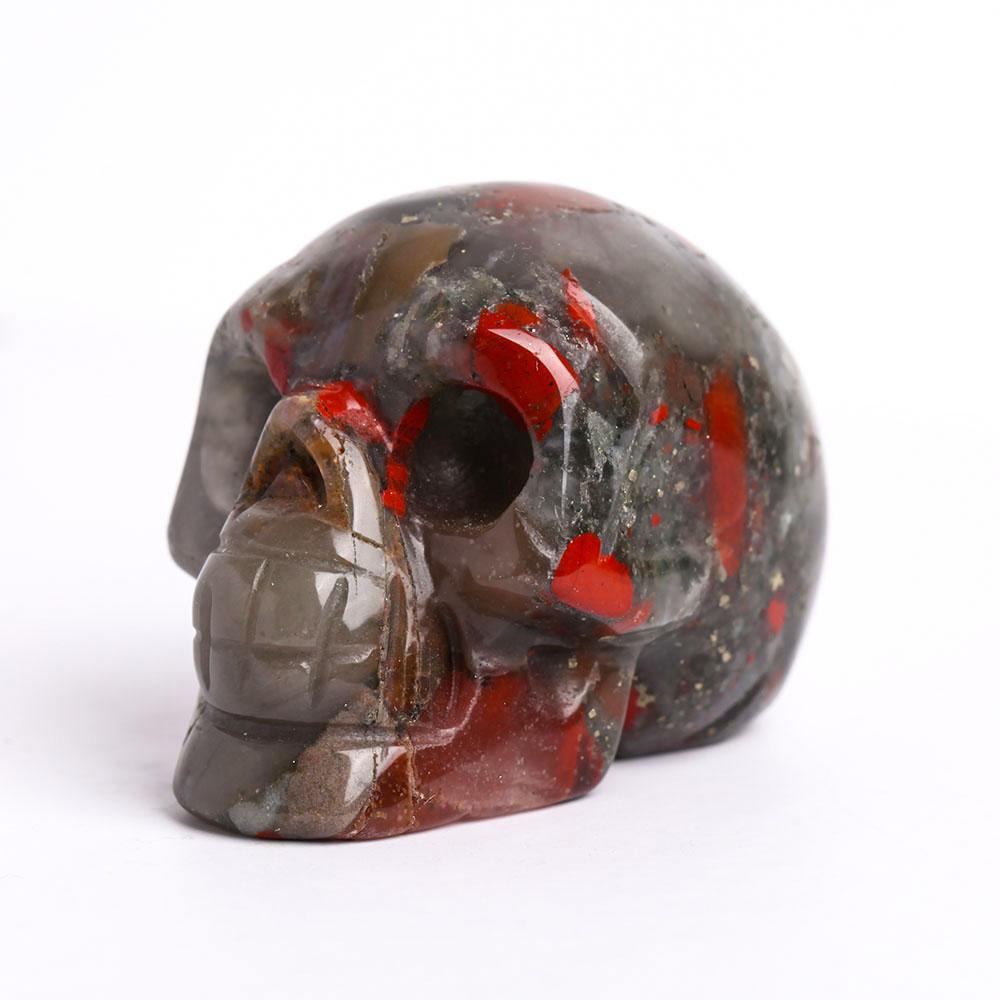 2" African Blood Stone Crystal Skull Carvings Wholesale Crystals