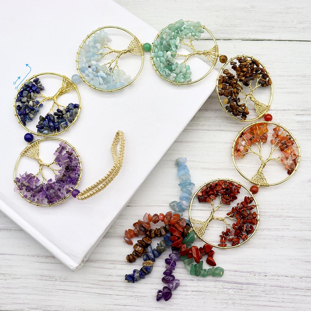 7 Chakra Crystal Tree of Life Hanging Natural Stones Car and Home Decor Wholesale Crystals
