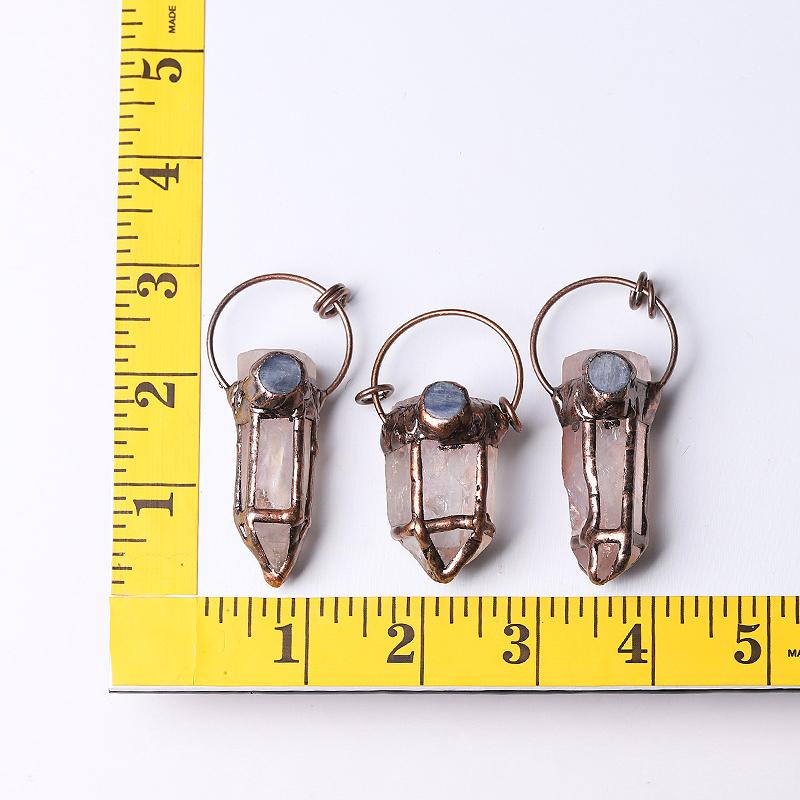 3" Rose Quartz with Kyanite Pendant for Jewelry DIY Wholesale Crystals