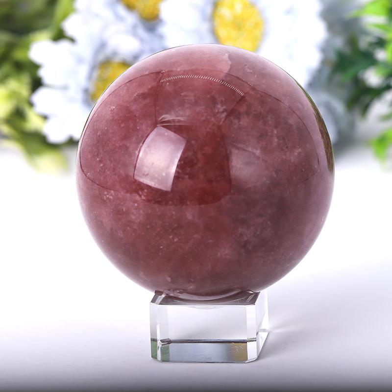 2.0"-4.5" Strawberry Quartz Sphere Wholesale Crystals