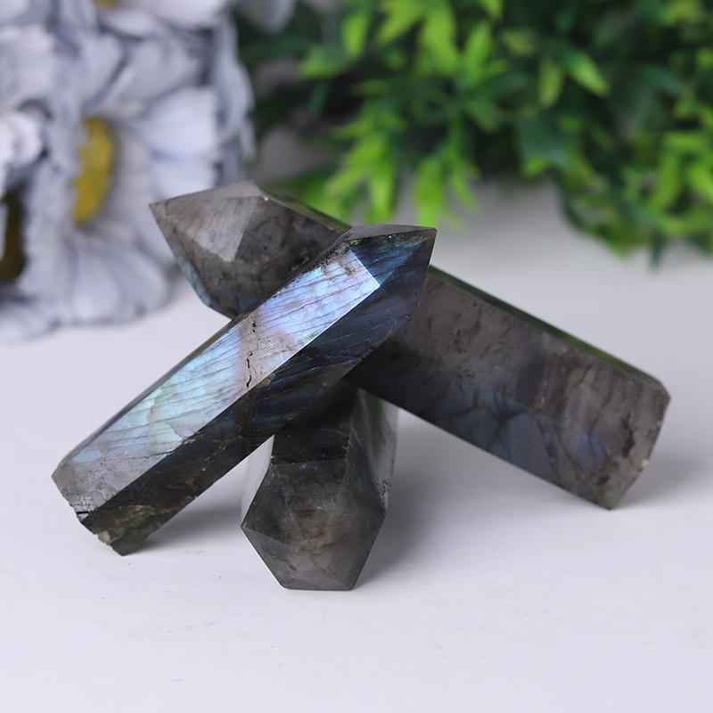 Natural Labradorite Point Healing Crystal Tower for Collection Wholesale Crystals