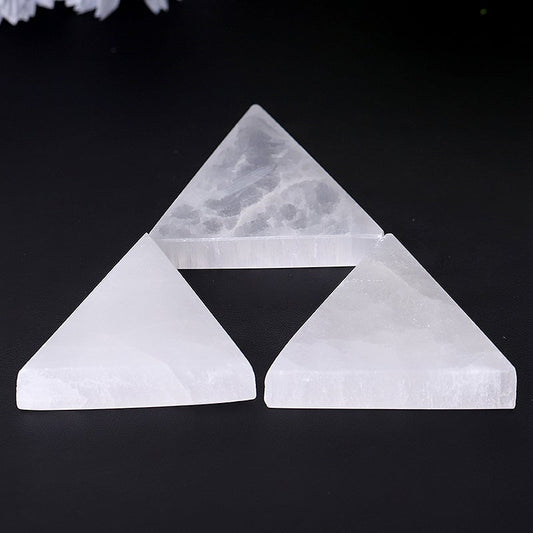 2" Triangle Selenite Slab Crystal Charging Plate Wholesale Crystals