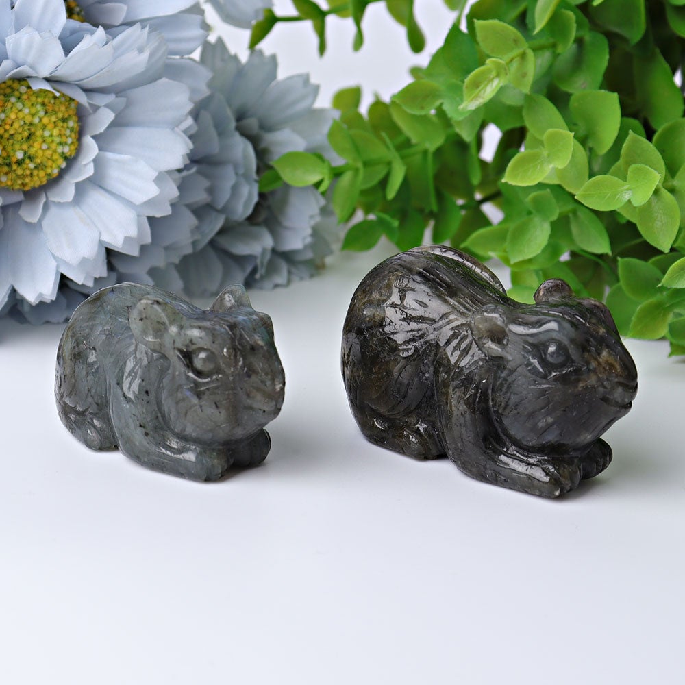 2.3" Labradorite Mouse Crystal Carvings Wholesale Crystals