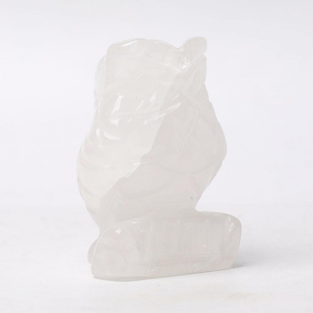 2.0" Clear Quartz Owl Figurine Crystal Carvings Wholesale Crystals