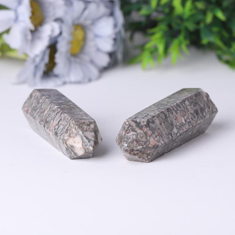 Natrual Crinoid Fossil Jasper Point Healing Crystal Tower Wholesale Crystals