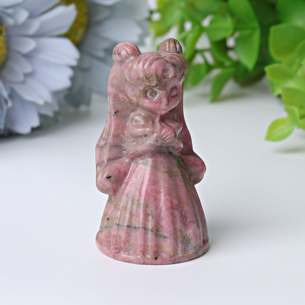 2.3" Rhodonite Princess Serenity Crystal Carvings Wholesale Crystals