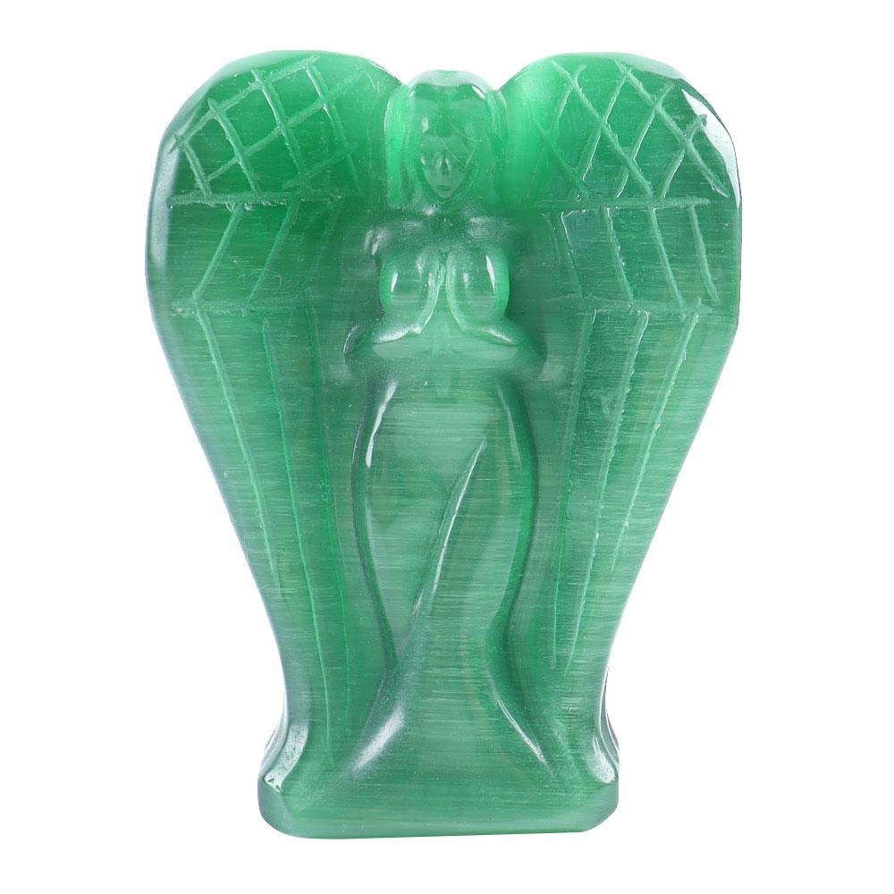 Hand Carved Cat Eye Crystal Angel Figurine Statue Wholesale Crystals